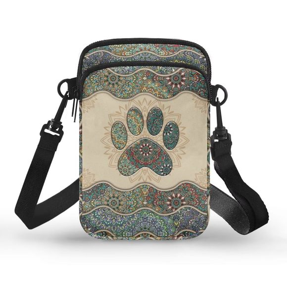 Dog Paw Phone Purse Small Crossbody Bag Canvas Messenger Pouch :[ - Picture 1 of 6
